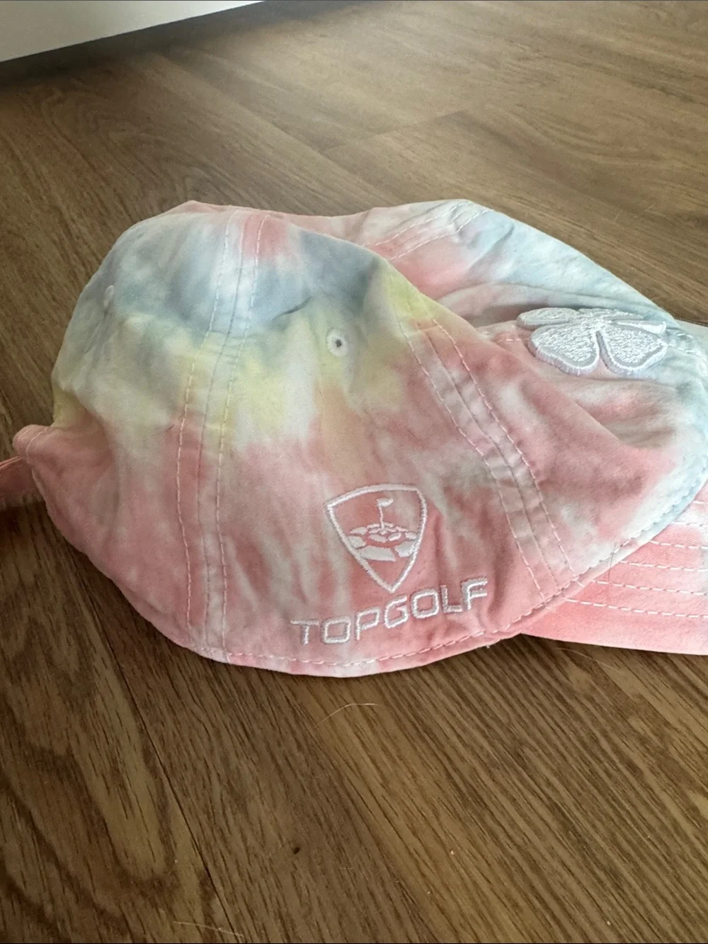 Pastel Tie-Dye Baseball Cap with Clover Patch - Multi